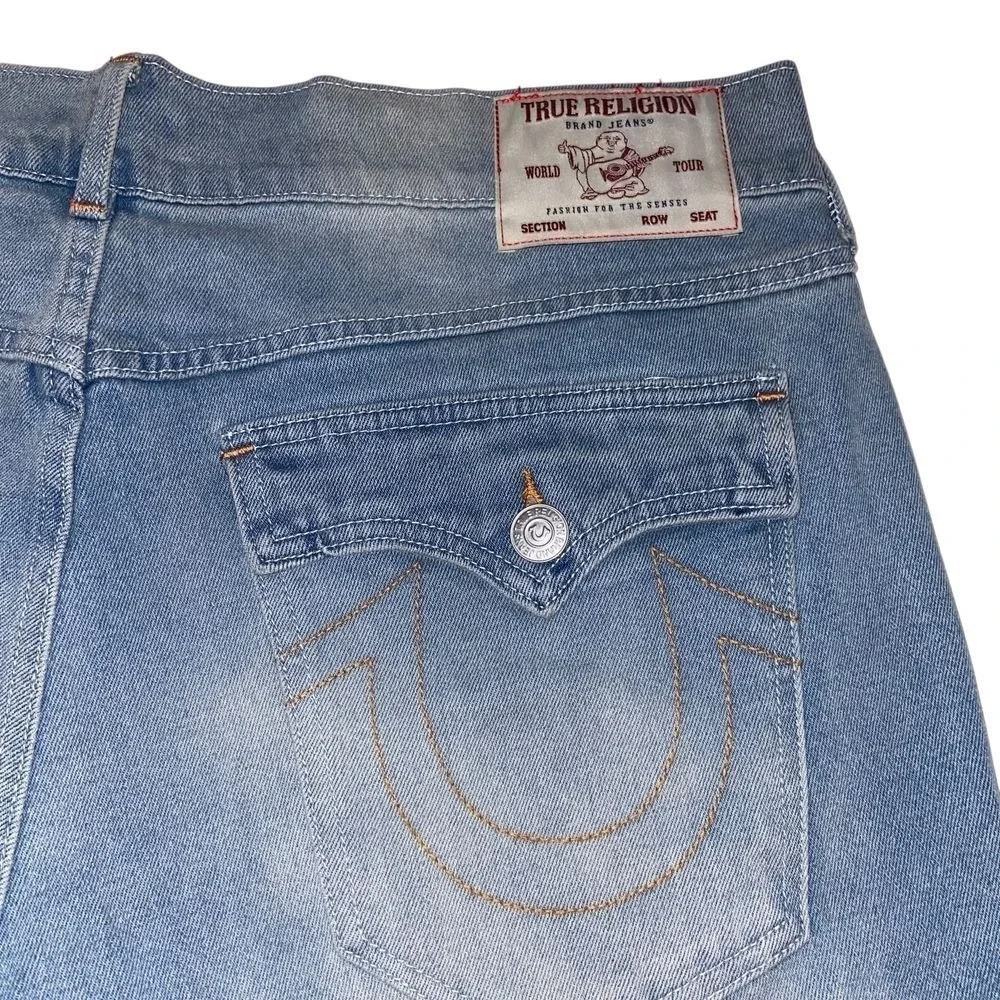 True Religion Geno Relaxed Slim Jeans Light Brisk 36x32 Horseshoe Flap Pocket